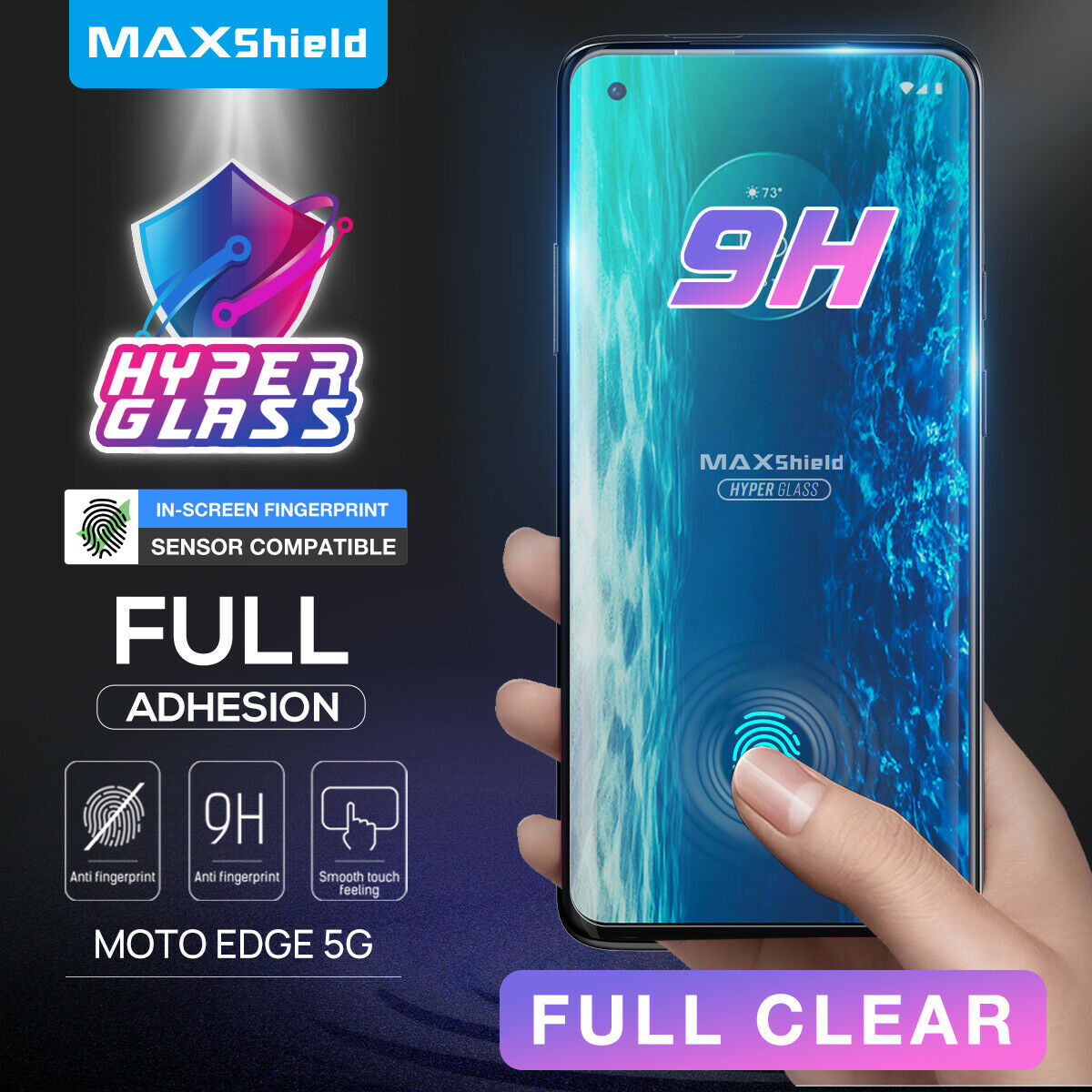For Motorola Moto Edge 5G 9H UV Full Coverage HD Tempered Glass Screen Protector