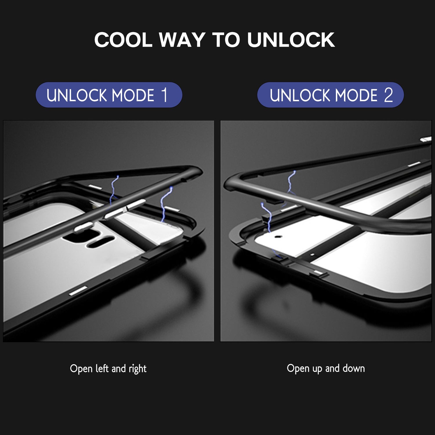 For Galaxy S10 Magnetic Metal Tempered Glass Case Cover-Black, White, Red