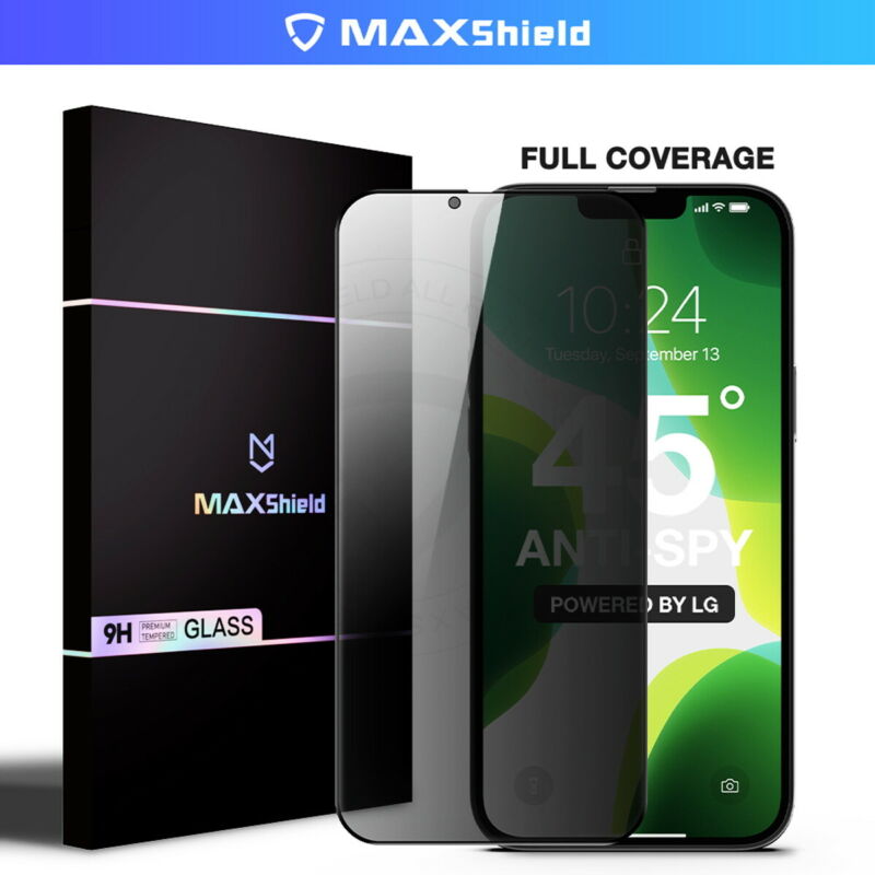 2x Anti-Spy Privacy Screen Protector For iPhone 13 Pro Max Mini Full Tempered Glass