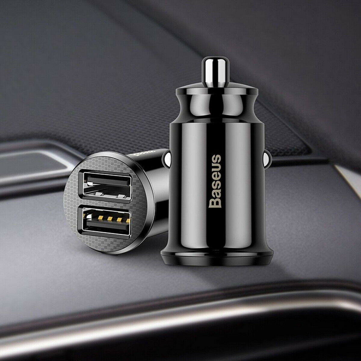 Ultra mini Baseus 3.1A Fast Charging Dual Ports USB Car Phone Charger Adapter