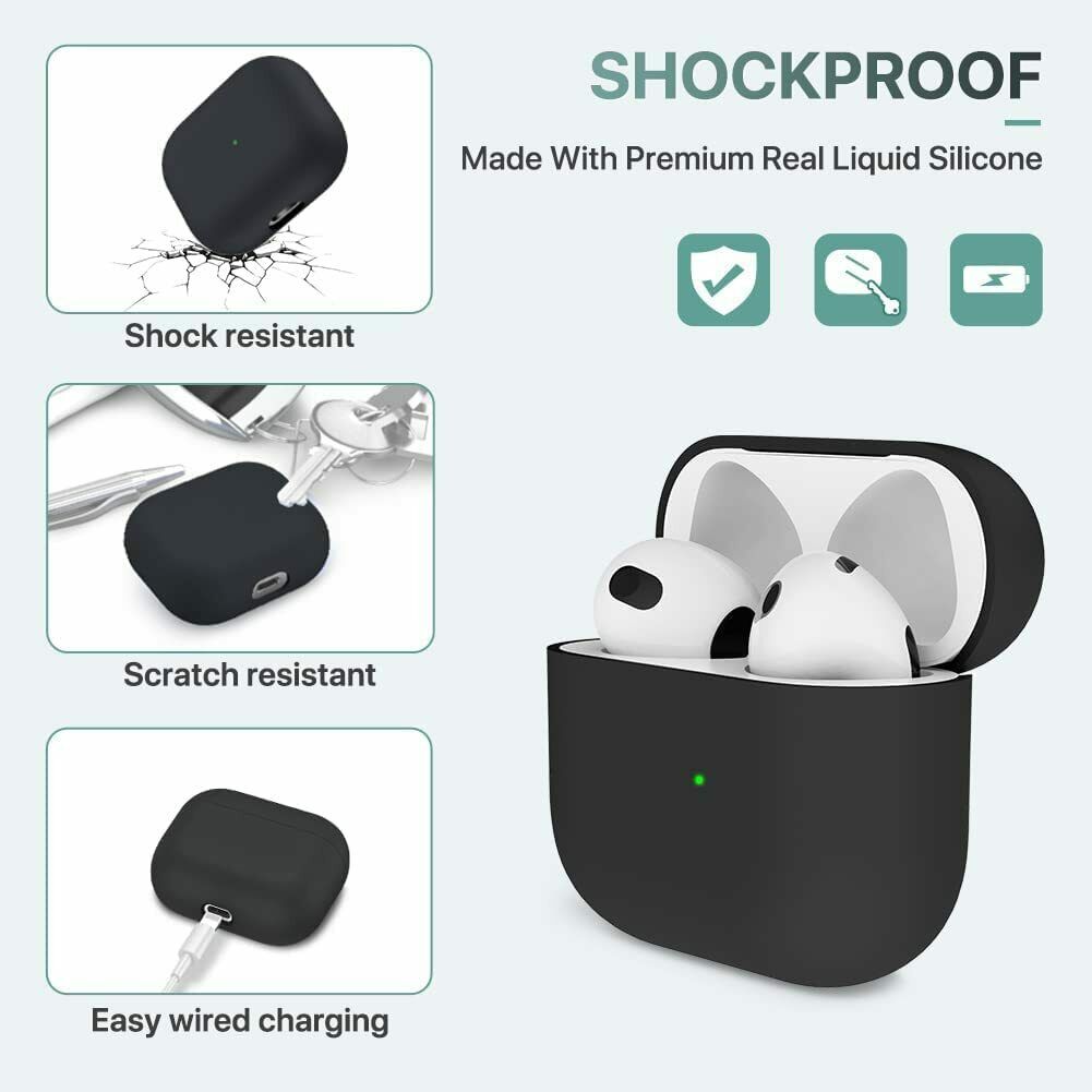 For Airpods 3 Protective Cover 2021 Soft Silicone Shock-absorbing Case Protector