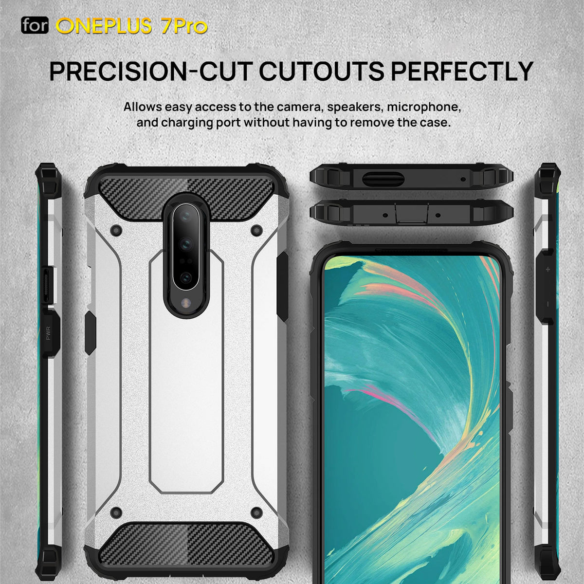 Oneplus 6T Case, Premium Flexible Soft Anti Slip TPU Cover