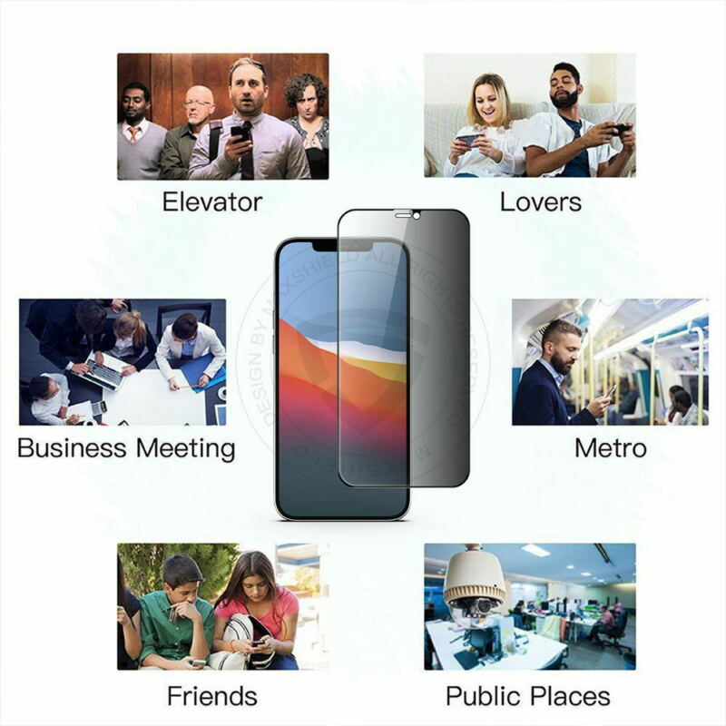 Privacy Anti-Spy Full Glass Tempered Screen Protector For iPhone 12 Pro Max Full Coverage