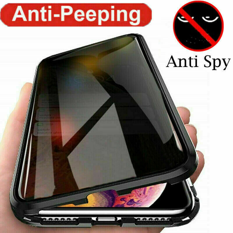 For iPhone 13 Pro Max Anti-Spy Case Magnetic Full Body 360 Tempered Glass Cover