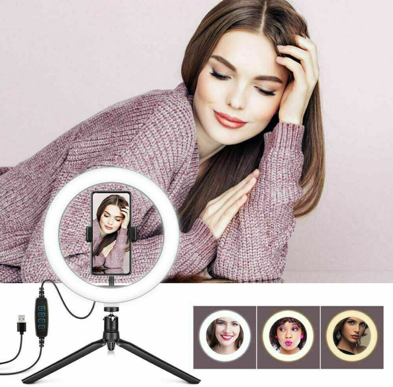 6" 10" LED Ring Light+Tripod Stand Lighting Kit Youtube Phone Makeup Selfie