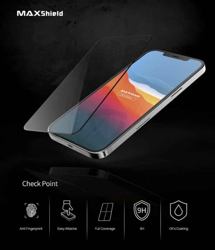 2 Pack For iPhone 12 Pro Full Coverage Tempered Glass Screen Protector