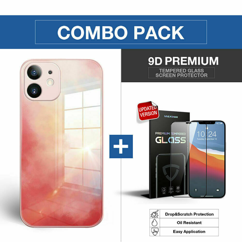 For iPhone 12 Pro Max Mini Case Marble luxury Hybrid Tempered Glass Hard Cover