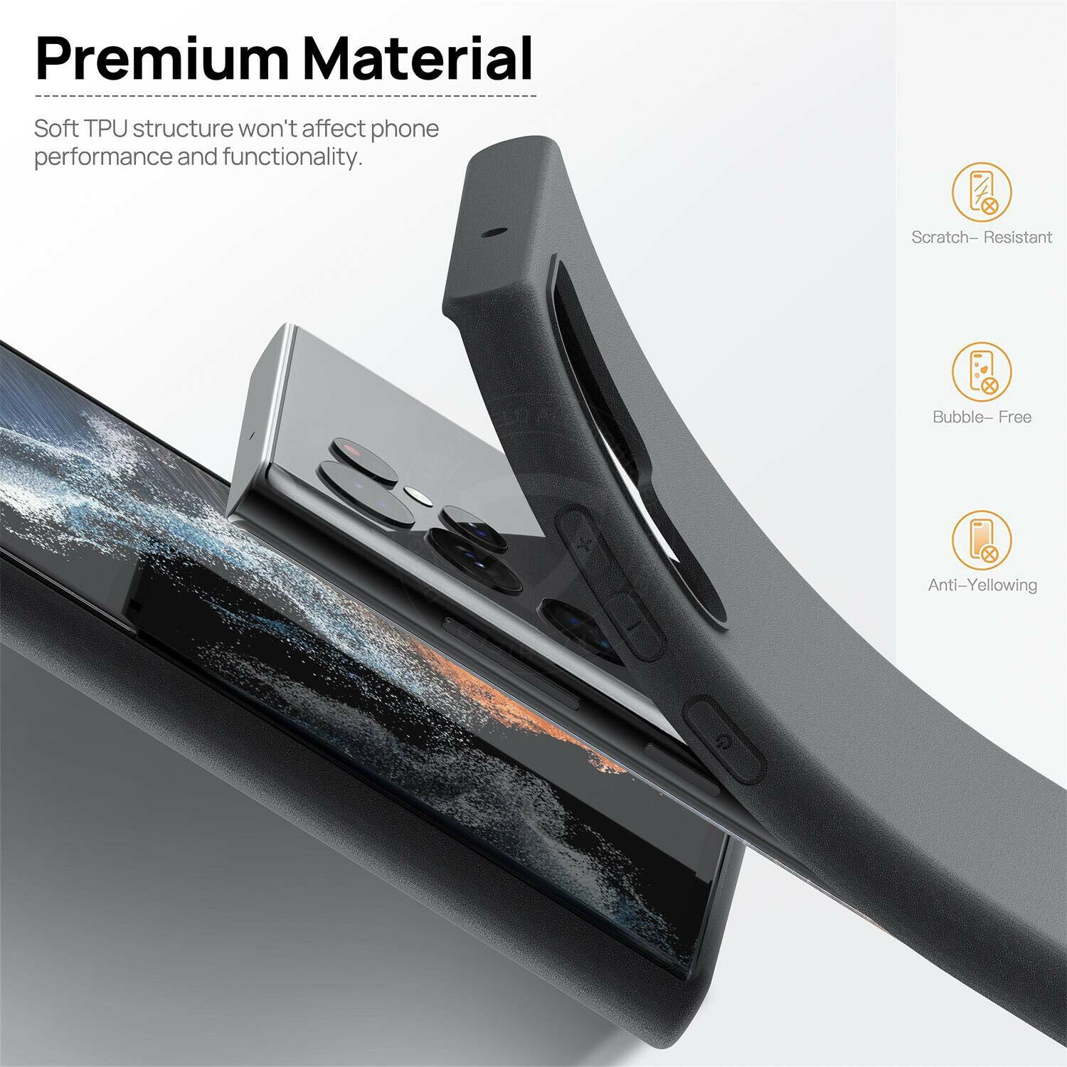 For Samsung Galaxy S22 Plus Ultra 5G Case Matte TPU Clear Slim Shockproof Cover