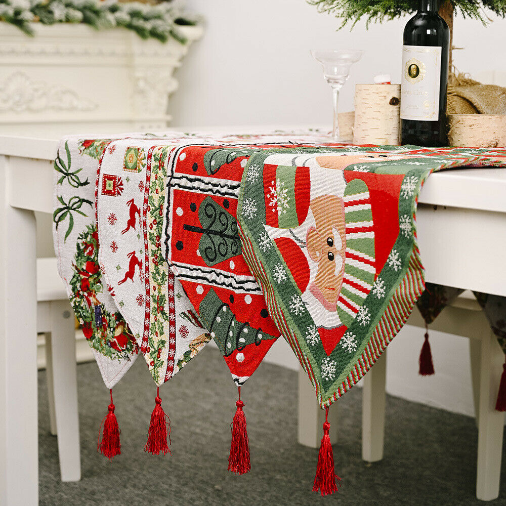 Christmas Table Runner Table Cloth Cover Home Xmas Party Table Decorations