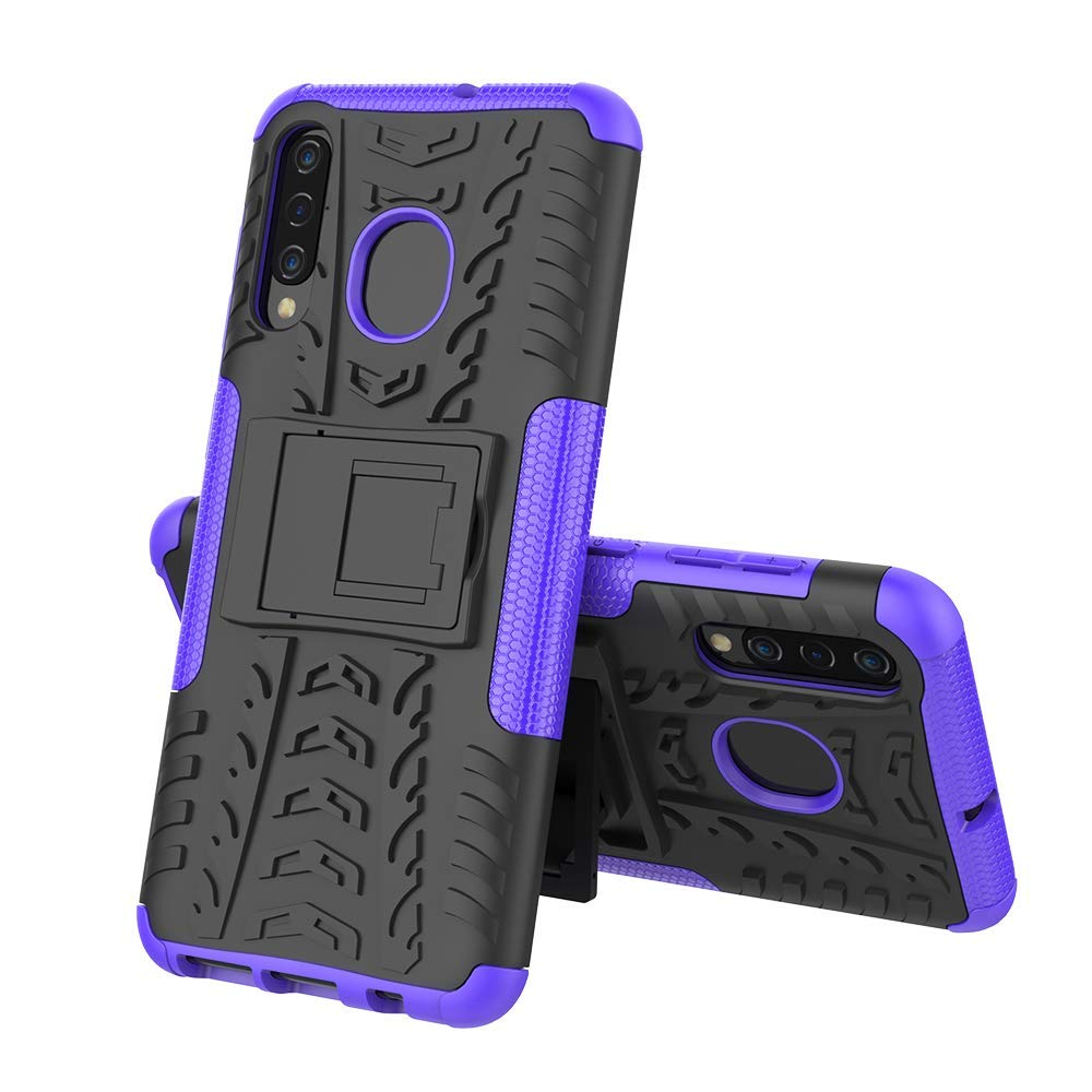 Samsung Galaxy A70 Heavy Duty Tough Shockproof Strong Rugged Anti-Knock Kids Protective Case Cover (Purple)