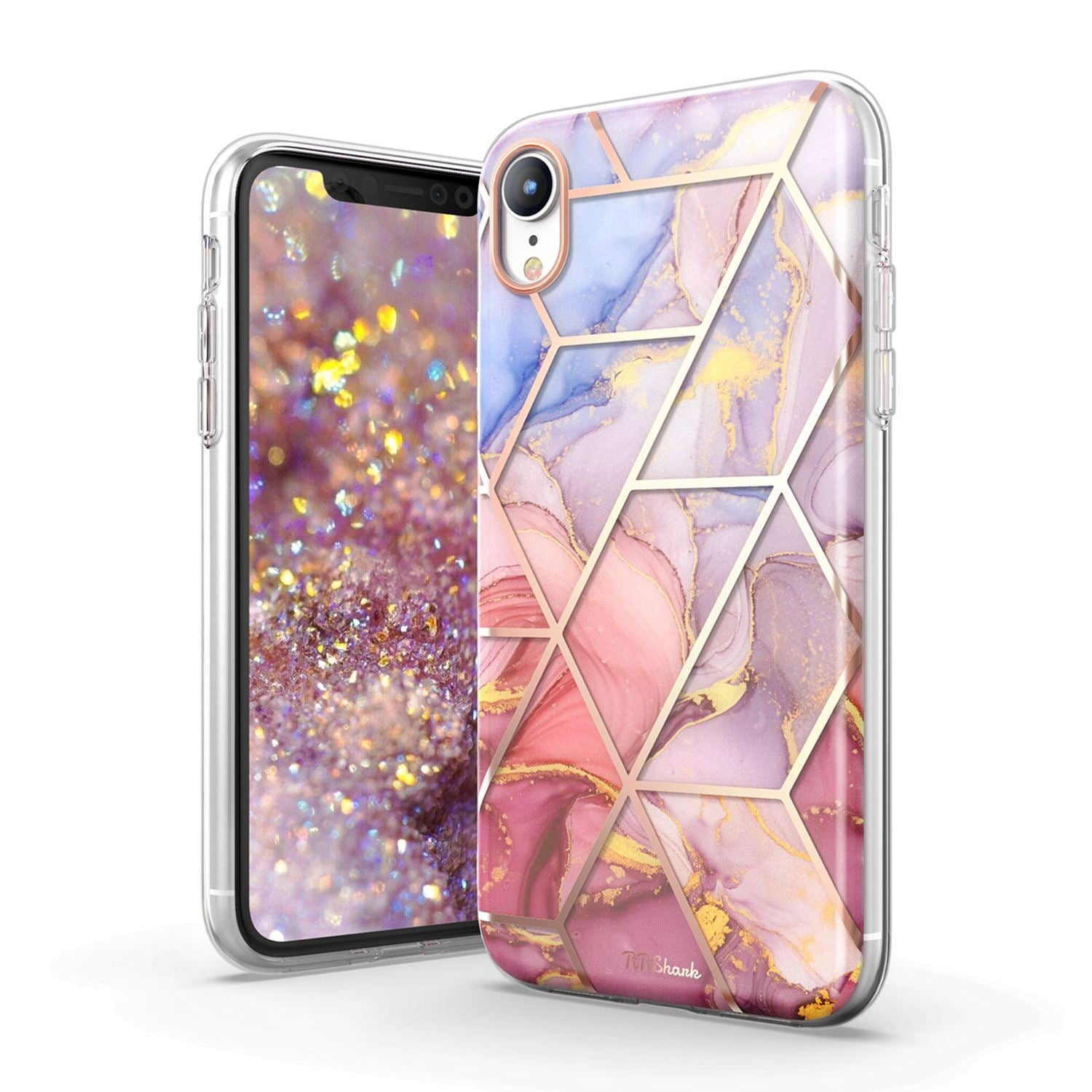 TiTiShark For iPhone 6/7/8 Plus 2020 Case Clear Marble Fashion Shockproof Cover