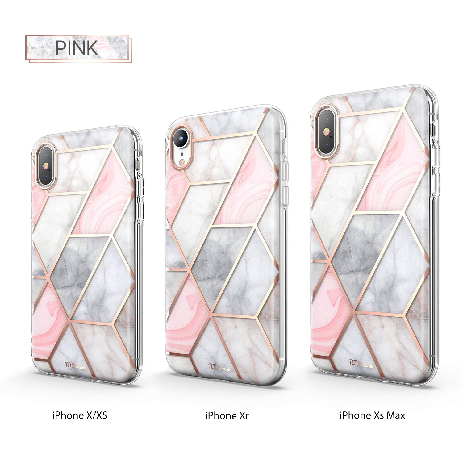 For iPhone XsMAX Case TiTiShark  Clear Marble Shockproof Case