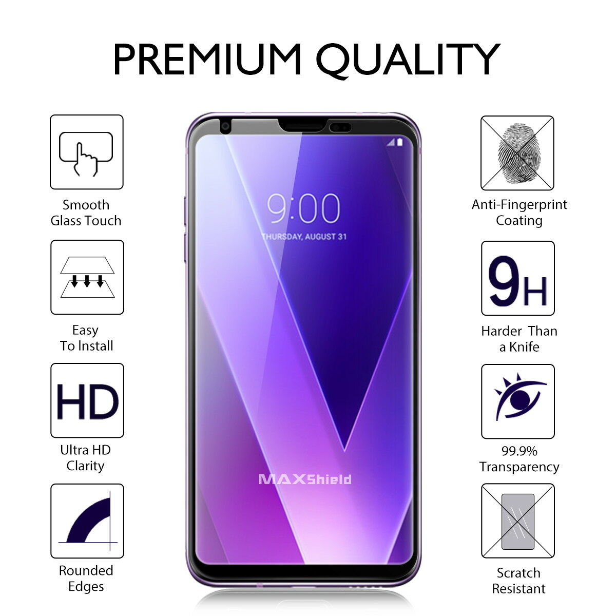 LG Q60 MAXSHIELD Full Coverage Tempered Glass Screen Protector