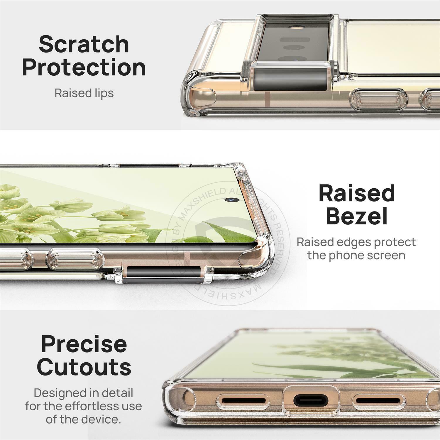 For Google Pixel 6/6 Pro Soft Clear Heavy Duty Hard Case Cover Screen Protector