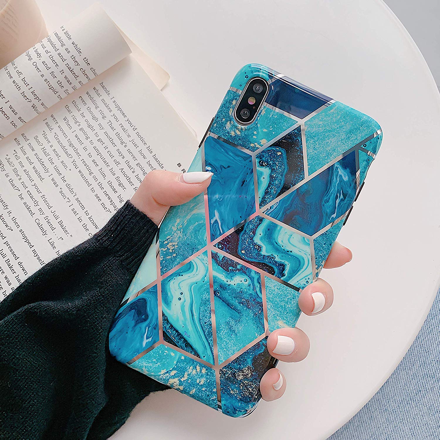 iPhone X Case Shockproof Tough Marble Soft Cover for Apple
