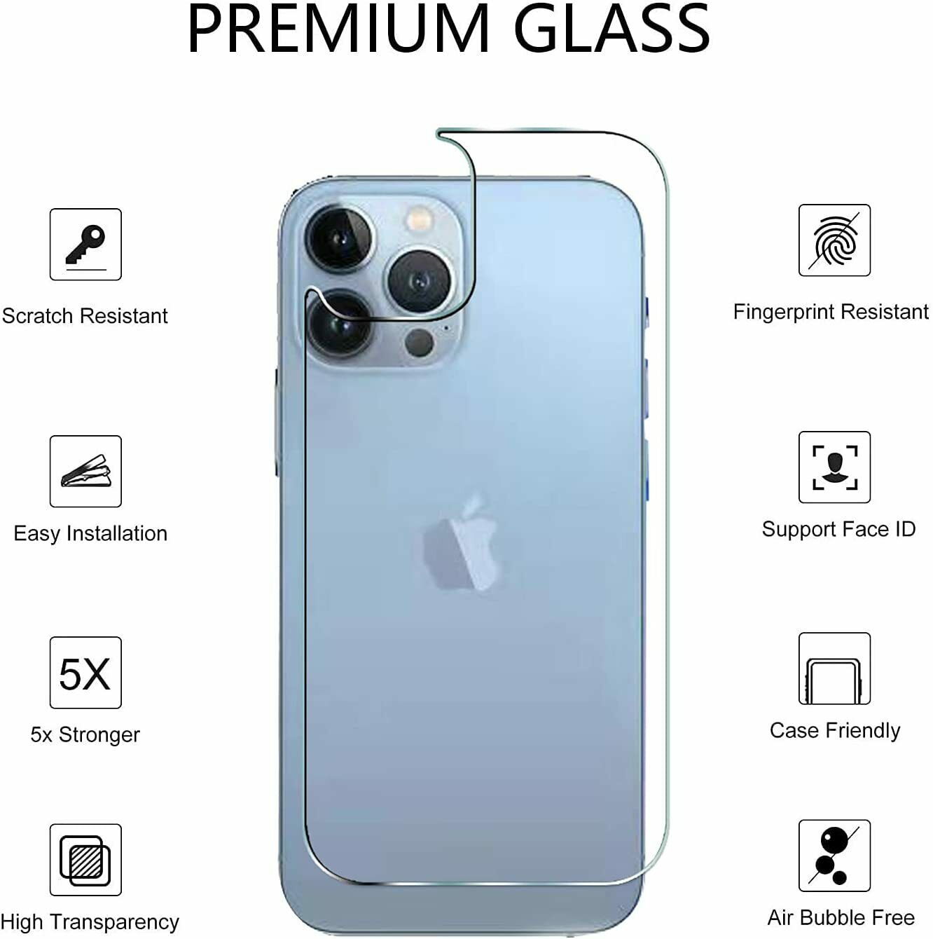 2X For iPhone 13 Pro Max Mini Tempered Glass Back Screen Protector Lens Camera