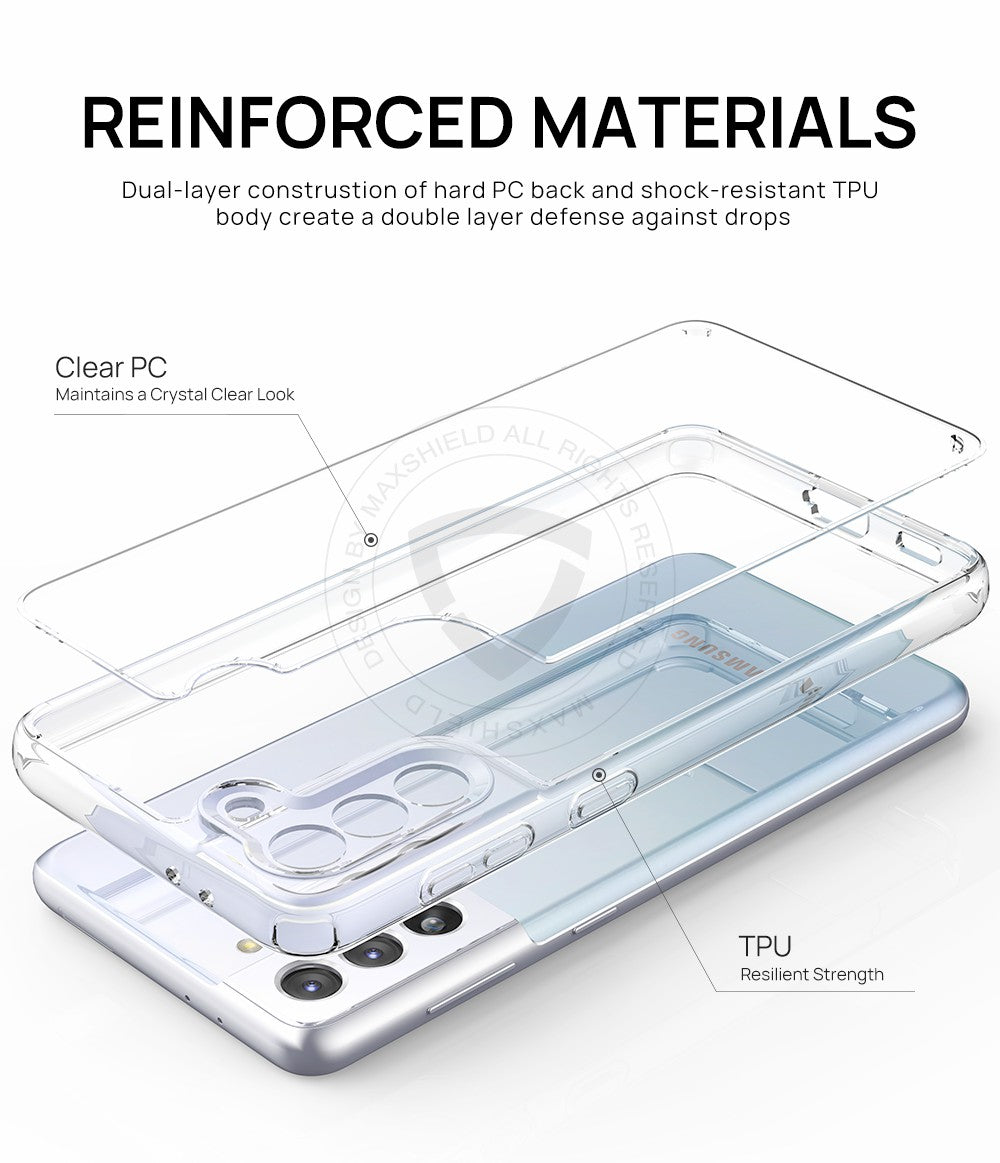 MAXSHIELD For Galaxy S21 Ultra Case Heavy Duty Shockproof Clear Slim Cover