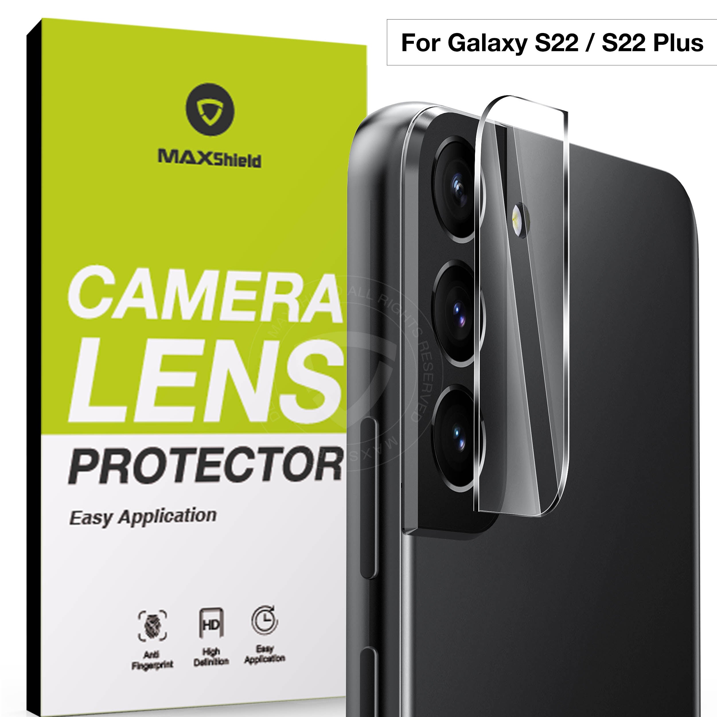 MAXSHIELD For Samsung Galaxy S22 Plus Ultra 5G Camera Lens Screen Glass Protector