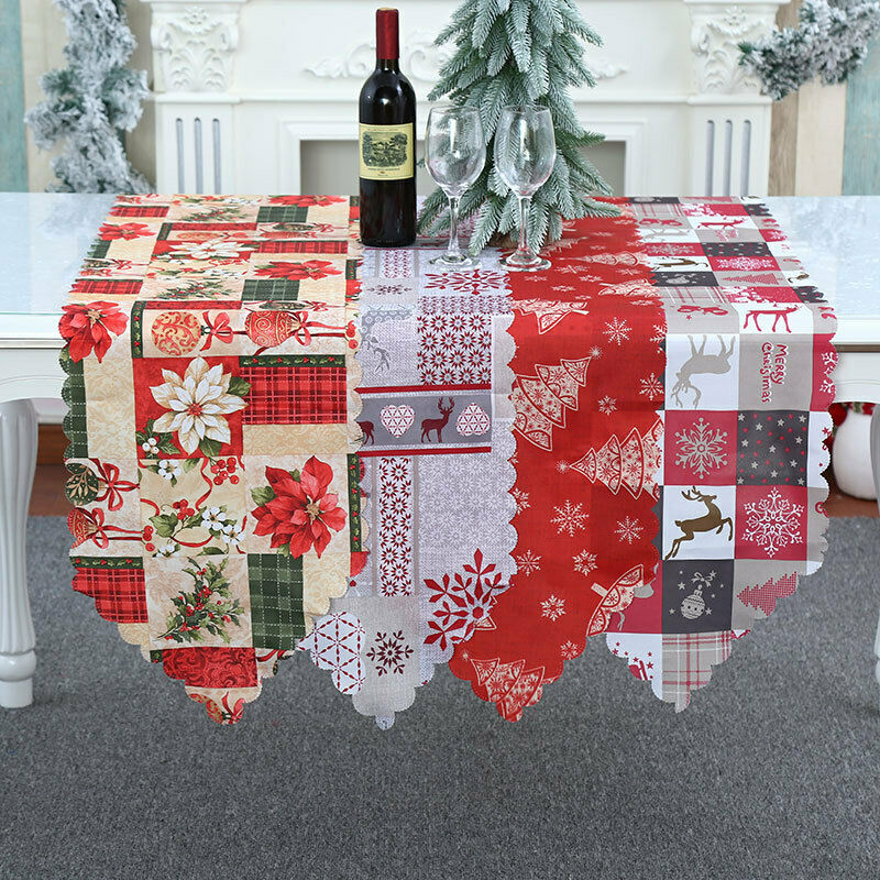 Christmas Table Runner Table Cloth Cover Home Xmas Party Table Decorations