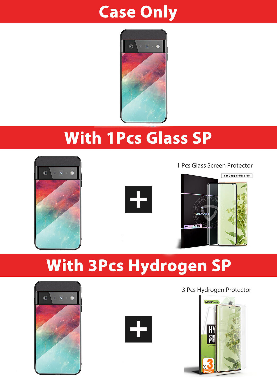 For Google Pixel 6 pro Case Shockproof Marble Temepered Glass Luxury Case Cover