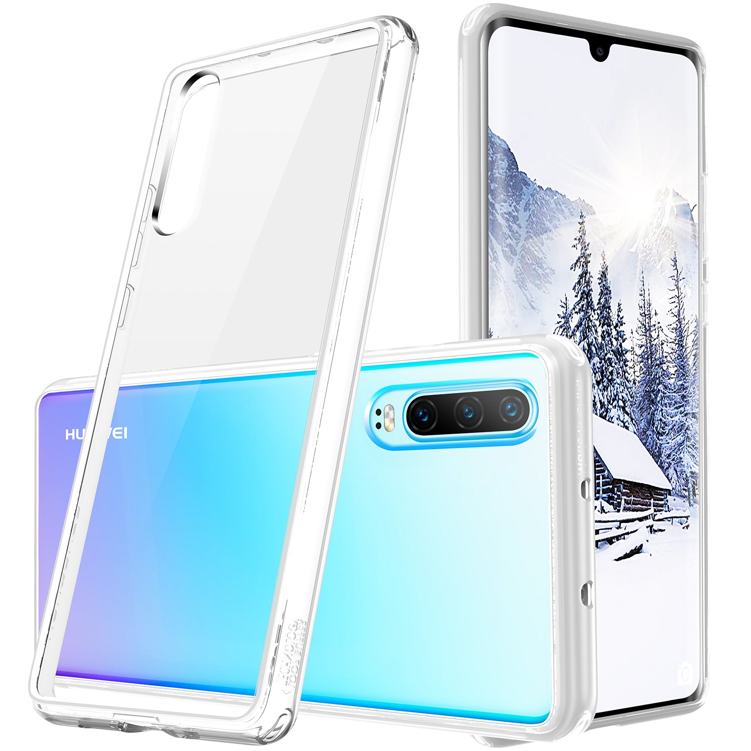 YOUMAKER® Huawei P30 Shockproof Slim Bumper Crystal Case Cover-Clear