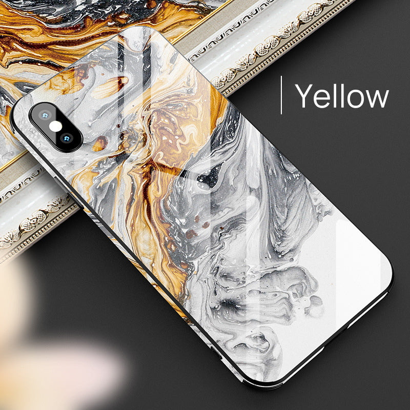 iPhone XS Case Shockproof Tough Glass Marble Soft Cover for Apple