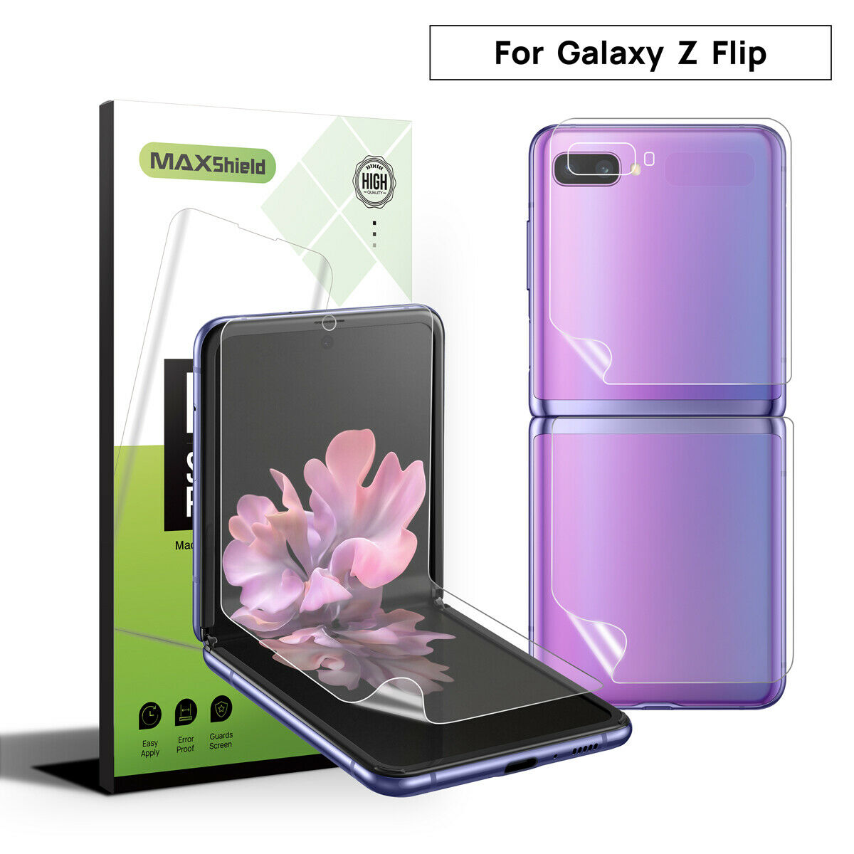 For Galaxy Z Flip3 5G Screen Protector MAXSHIELD Full Coverage Case Cover
