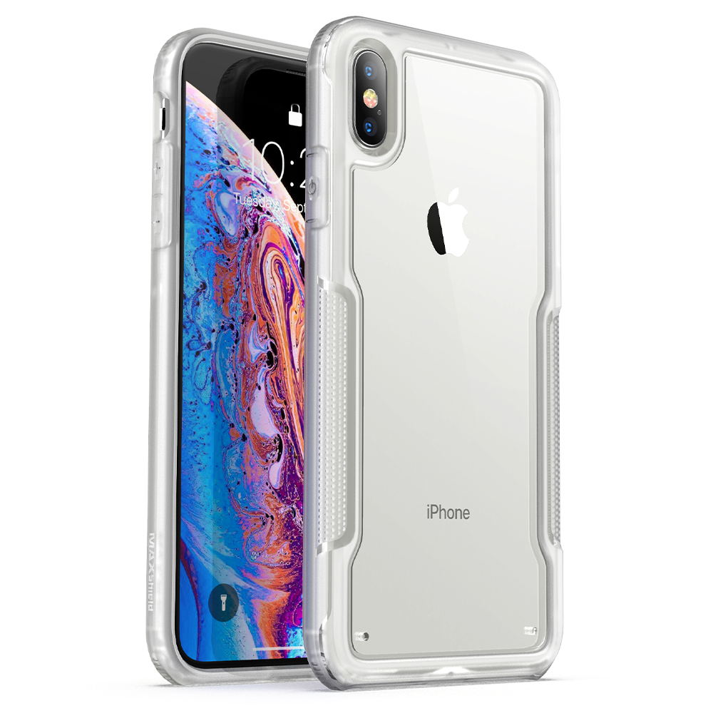 For iPhone X XS Max XR Case MAXSHIELD Clear Heavy Duty Shockproof Slim Cover