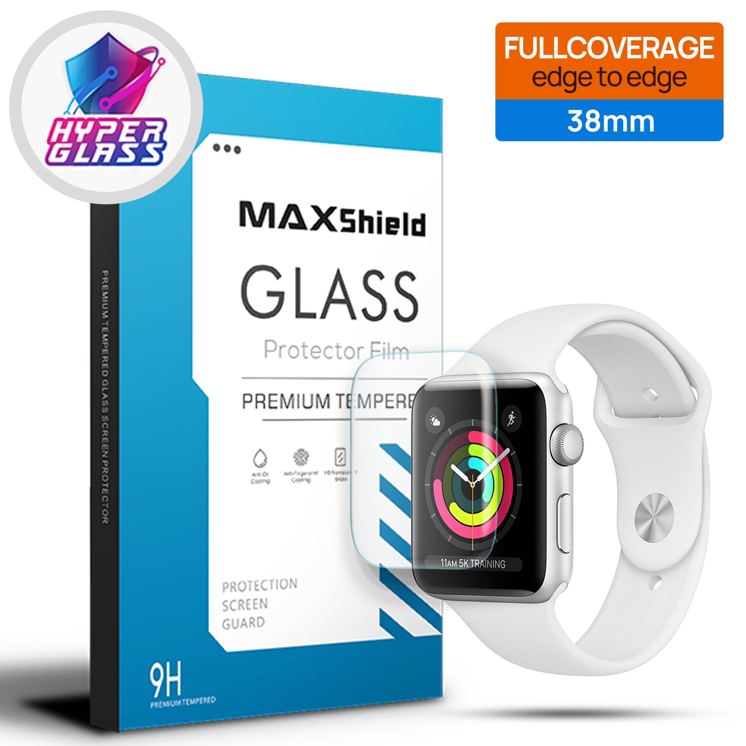 MaxShield Screen Protector for Apple Watch Series 1/2/3/4 38mm iWatch