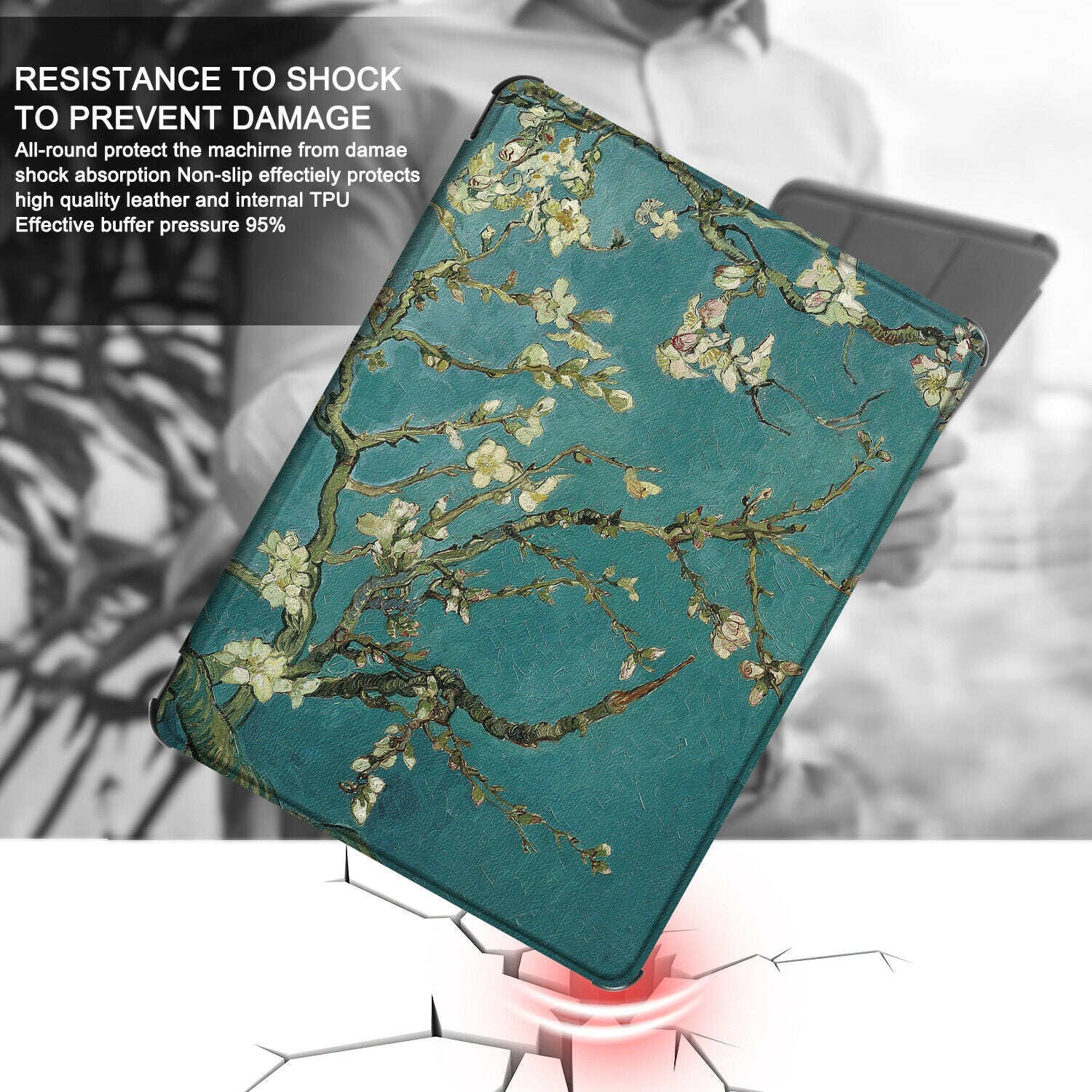 New Amazon Kindle 2019 10th 6" Inch Case Smart Flip Leather Back Slim Cover-Flower