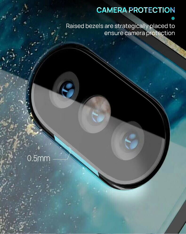 iPhone XS Case Shockproof Tough Glass Marble Soft Cover for Apple