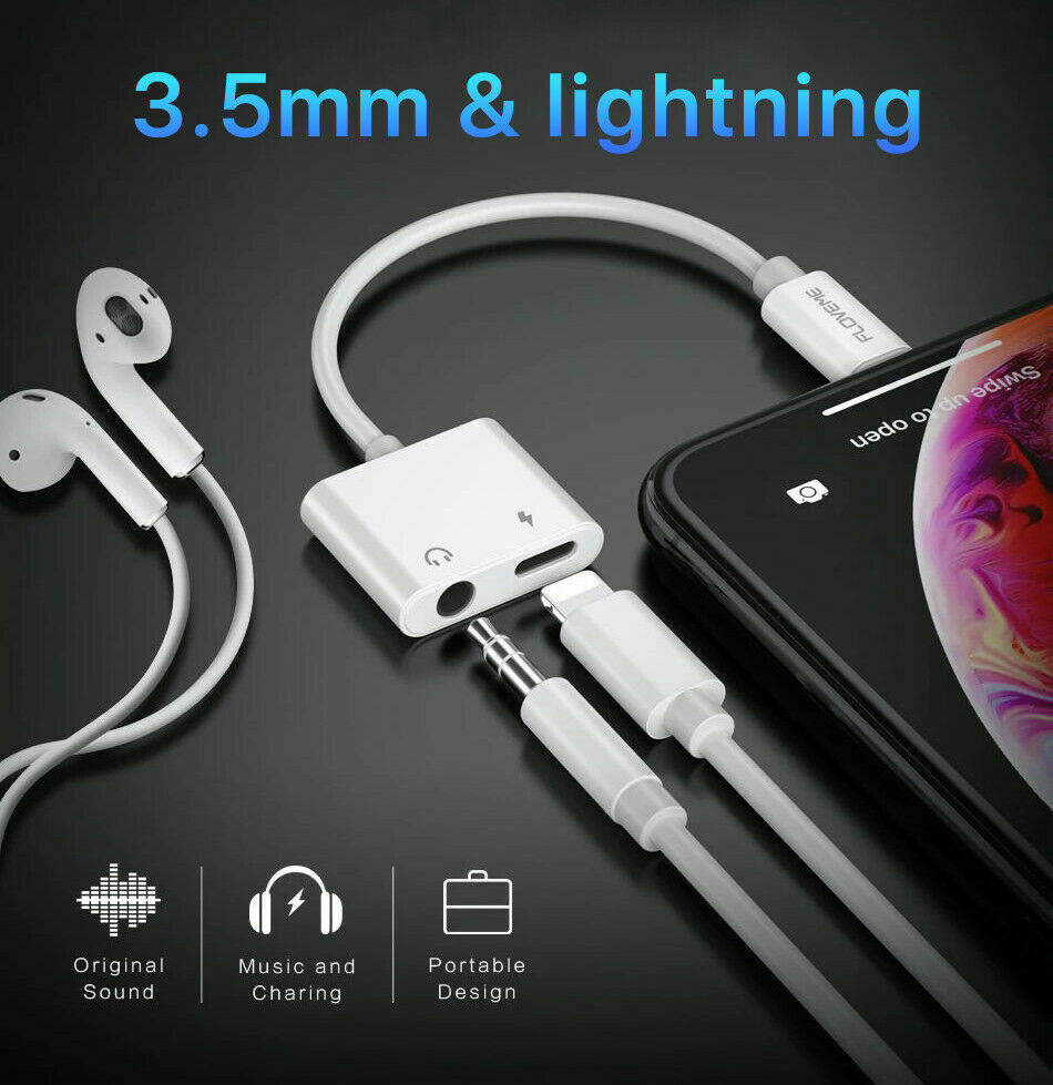 Apple lightning to 3.5mm AUX Headphone Jack Adapter Cable Audio iphone splitter
