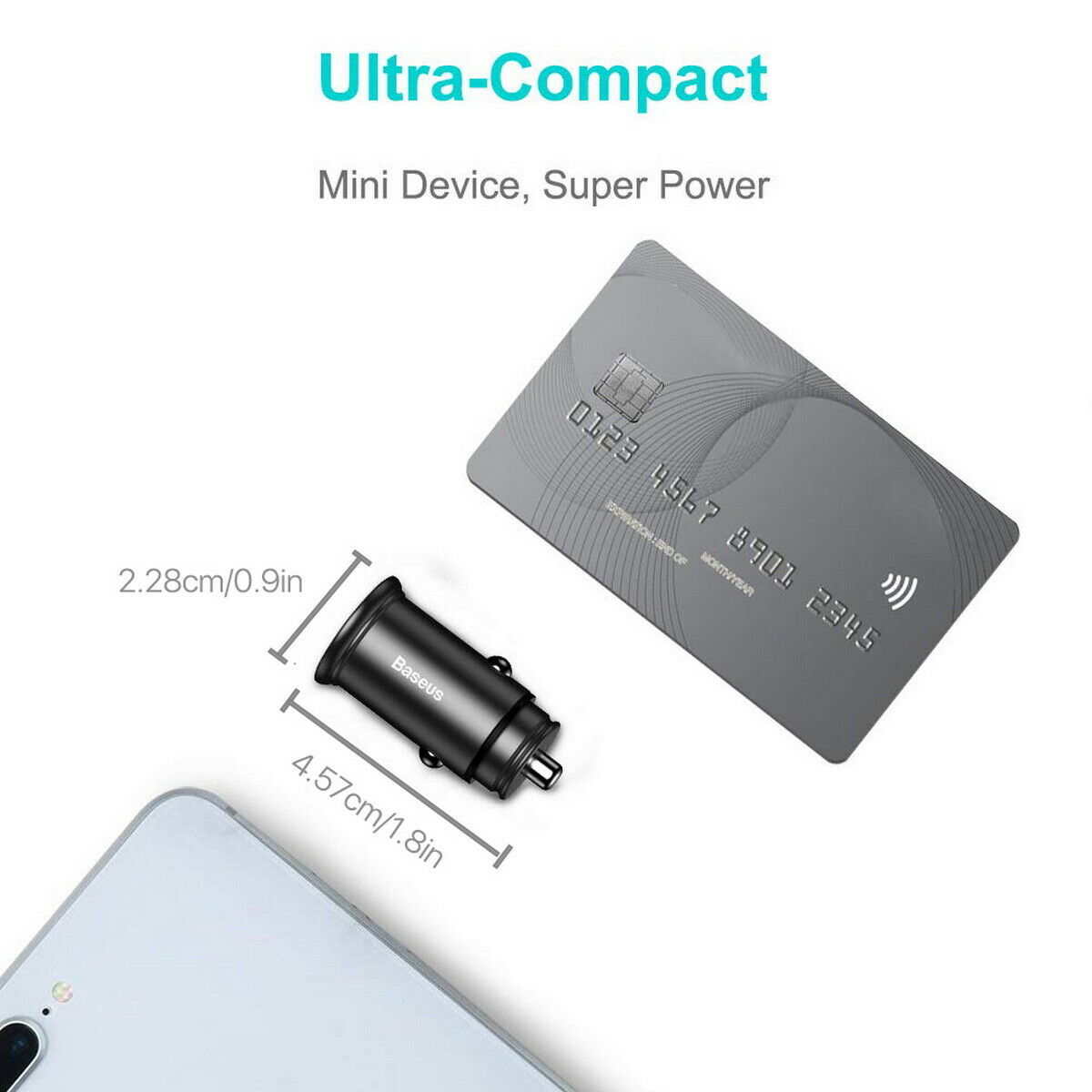 Ultra mini Baseus 3.1A Fast Charging Dual Ports USB Car Phone Charger Adapter