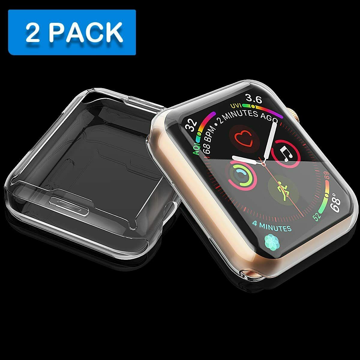 2x For Apple Watch Series 7 45/41mm Soft Full Bumper Cover Screen Protector Case