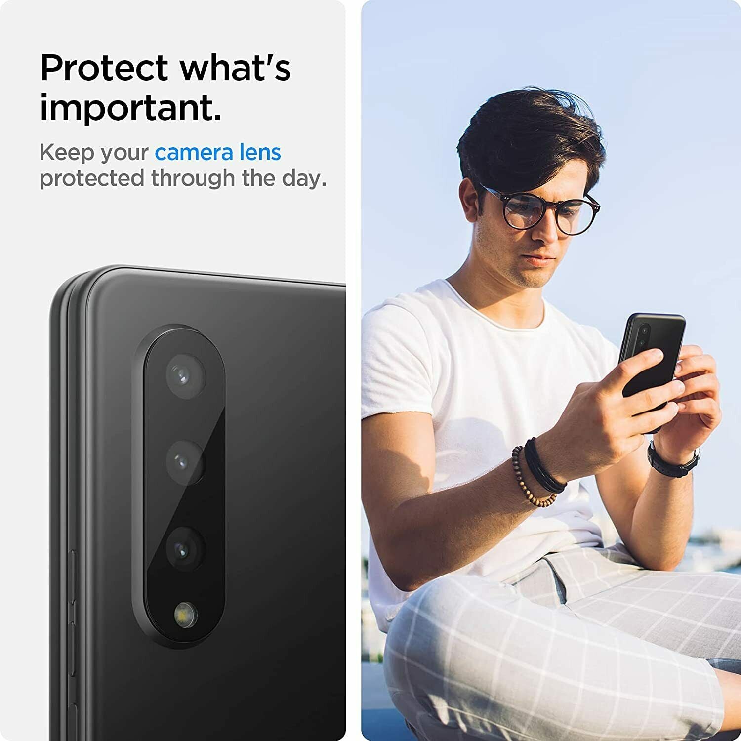 2X For Galaxy Z Fold 3 5G Z Flip 3 Camera Lens Tempered Glass Screen Protector