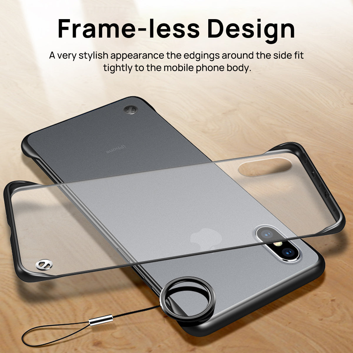 iPhone X Case Cover, Slim Matte Back Clear TPU ShockProof Bumper