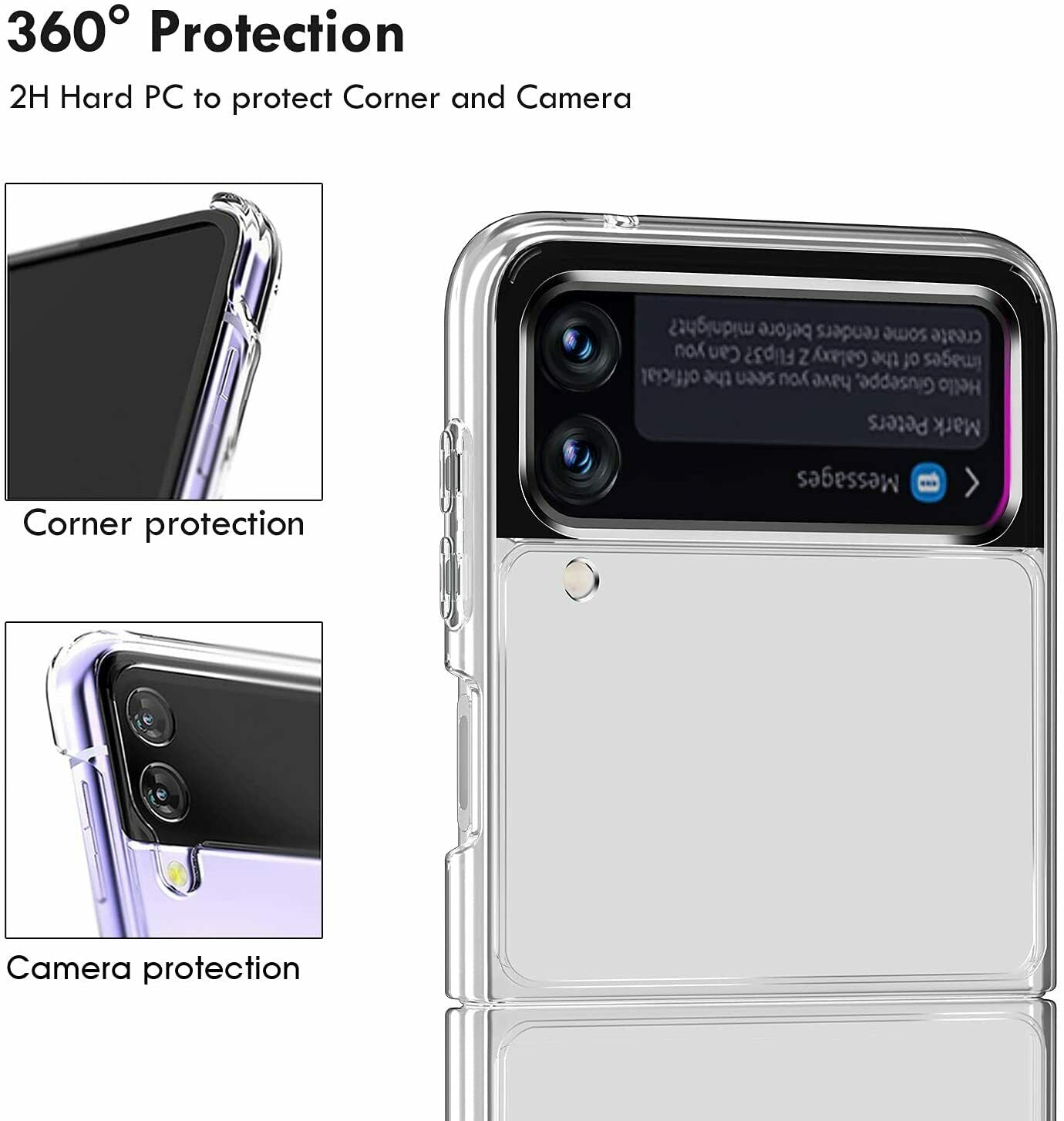 For Galaxy Z Flip 3 5G Case Shockproof Clear Slim Cover Case Screen Pro
