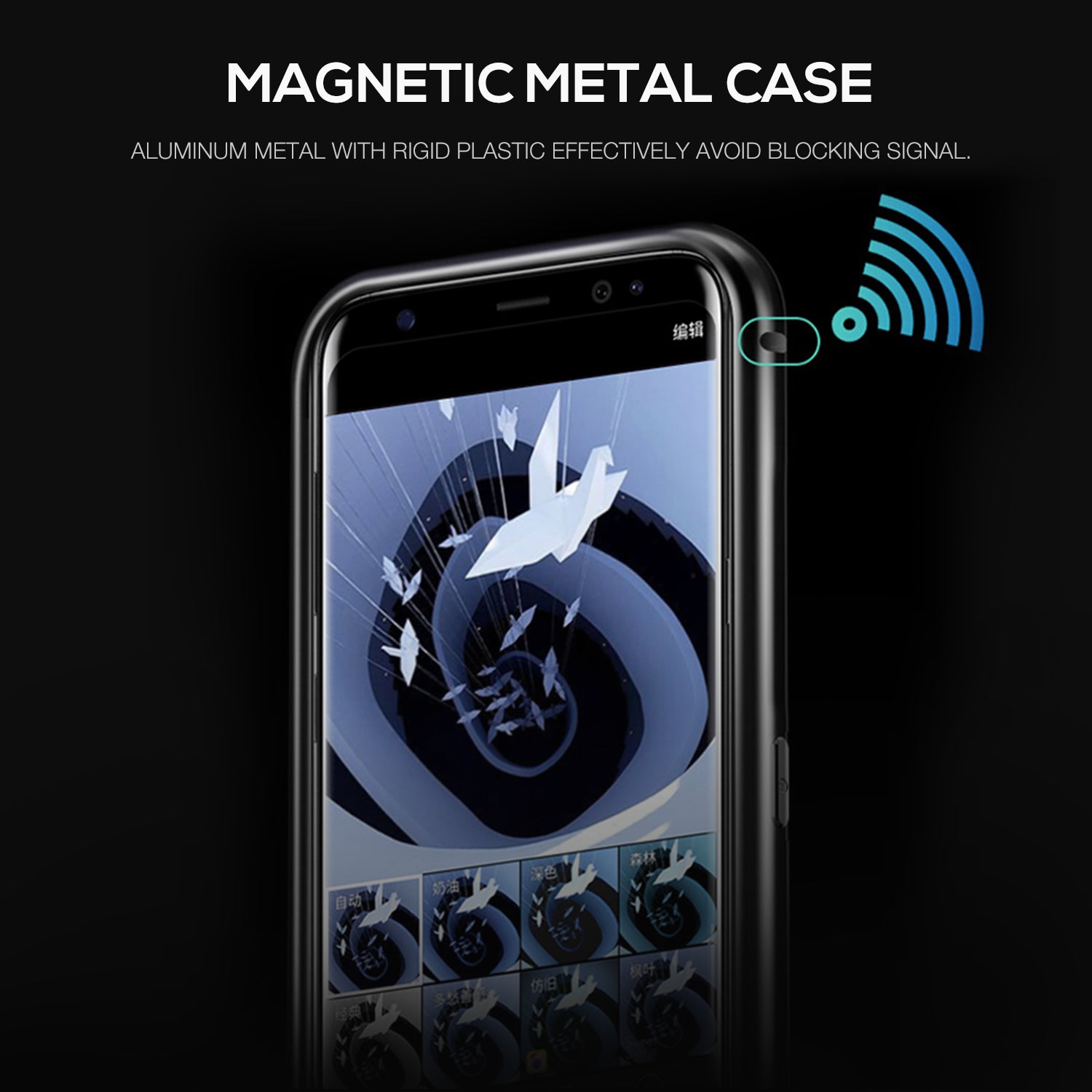 For Galaxy S10 Plus Magnetic Metal Tempered Glass Case Cover-Black, White, Red