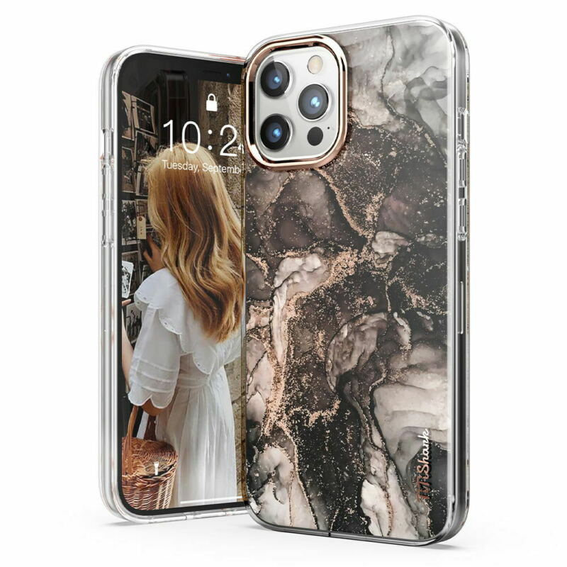 For Apple iPhone 12 6.1" Case Clear Slim Stylish Marble Shockproof Cover
