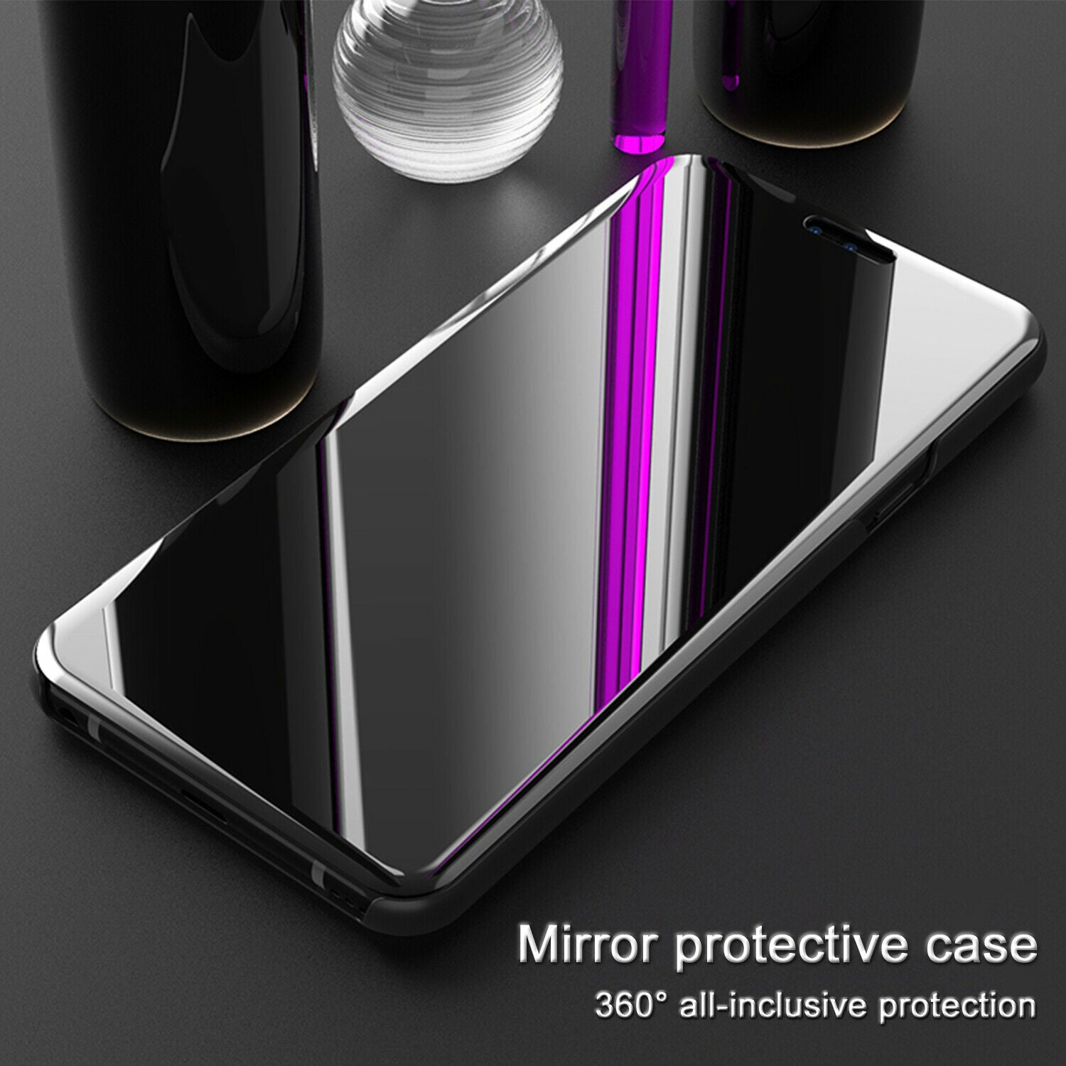 For LG V40 Case Luxury Ultra Slim Mirror View Thin Flip Stand Cover