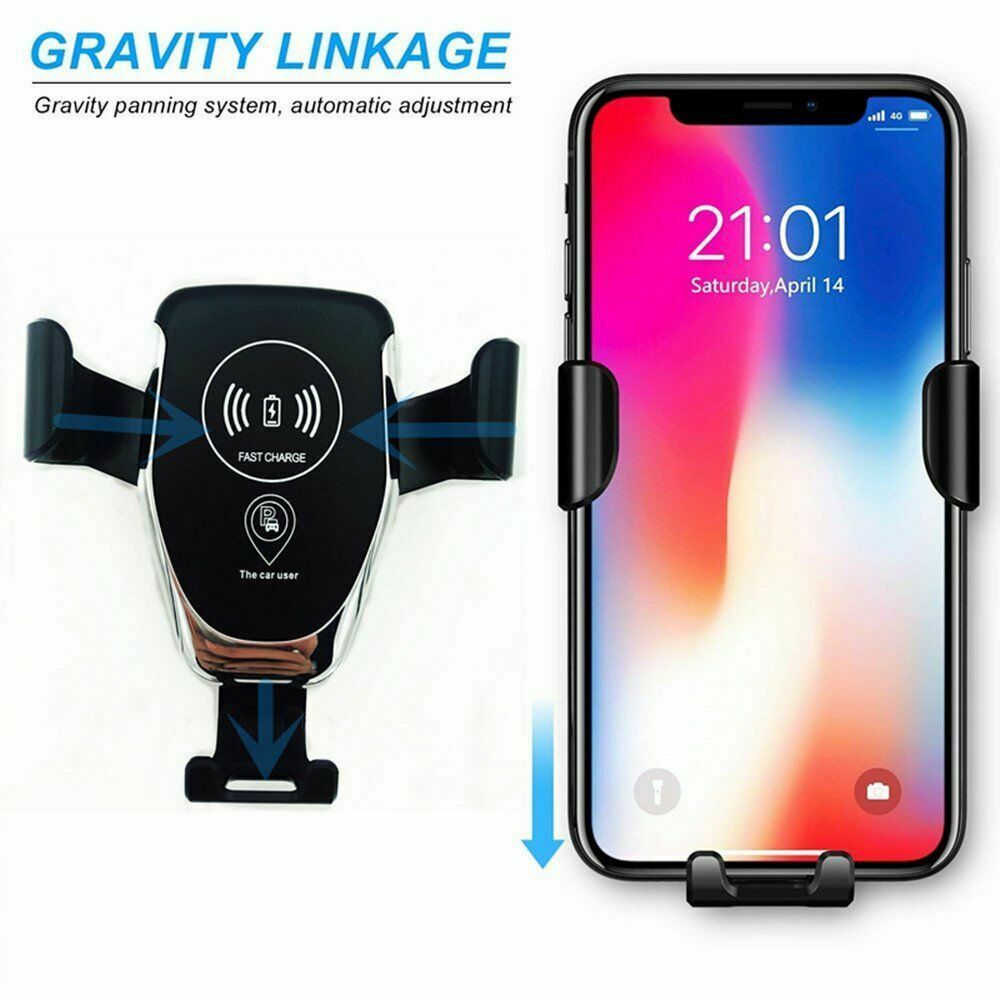 Qi Wireless Fast Charger Car Holder Gravity Mount For iPhone X XS Max S9+ Note 9