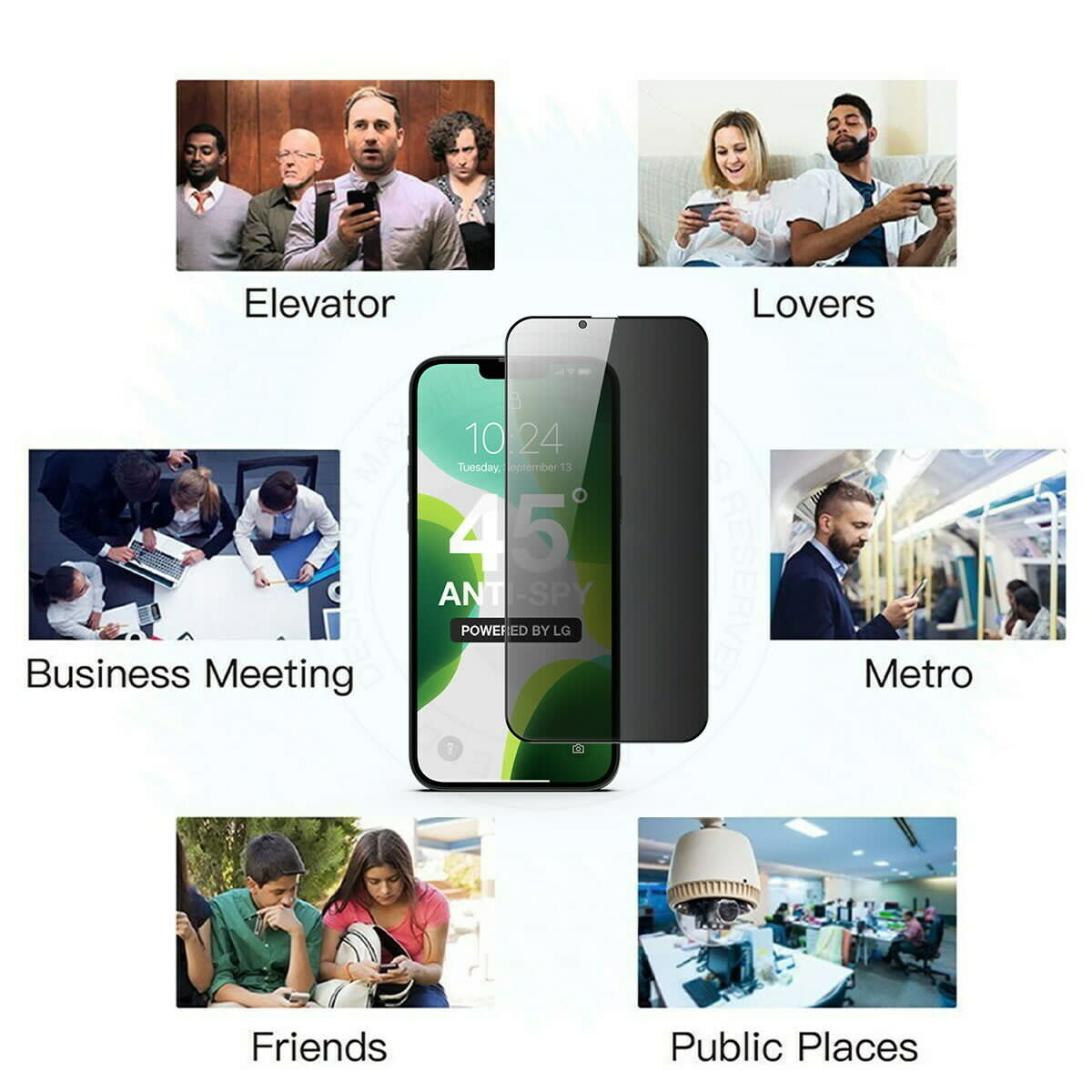 2x Anti-Spy Privacy Screen Protector For iPhone 13 Pro Max Mini Full Tempered Glass