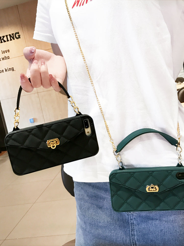 iPhone 7 Plus Case Shoulder Strap Card Wallet Silicone Cover