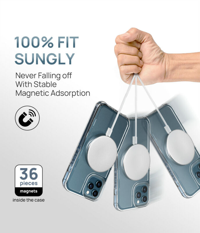 For iPhone 12 Pro Clear Mag Safe Magnetic Case Slim Bumper Shockproof Cover