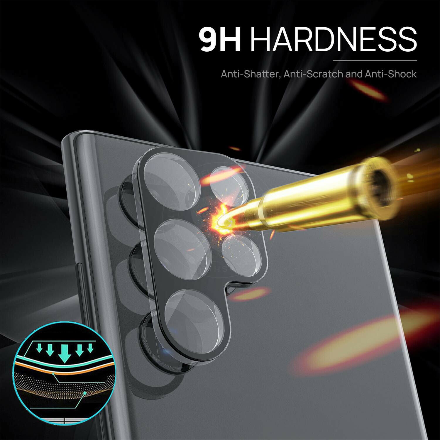 MAXSHIELD For Samsung Galaxy S22 Plus Ultra 5G Camera Lens Screen Glass Protector