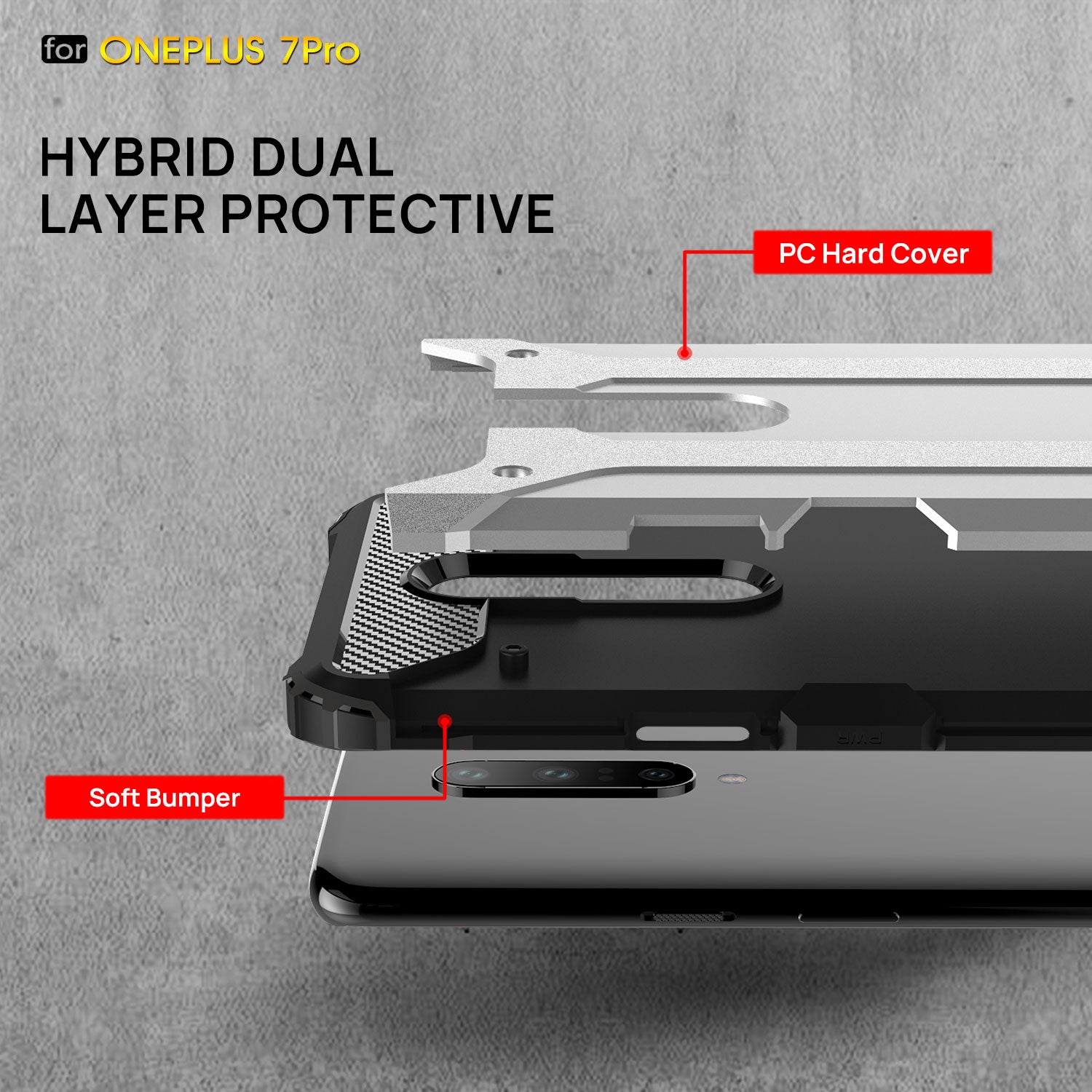 Oneplus 7 Case, Premium Flexible Soft Anti Slip TPU Cover