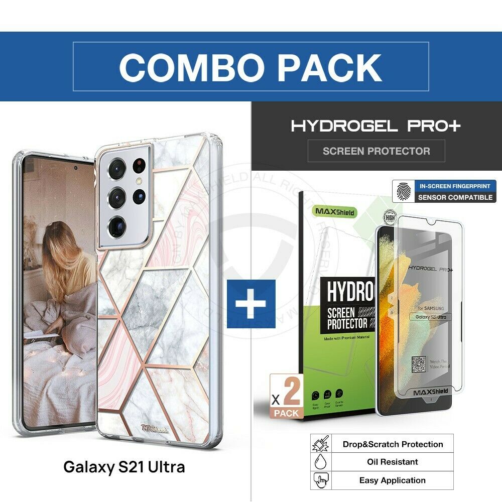 For Galaxy S21 FE  Case Clear Slim Marble Shockproof Cover