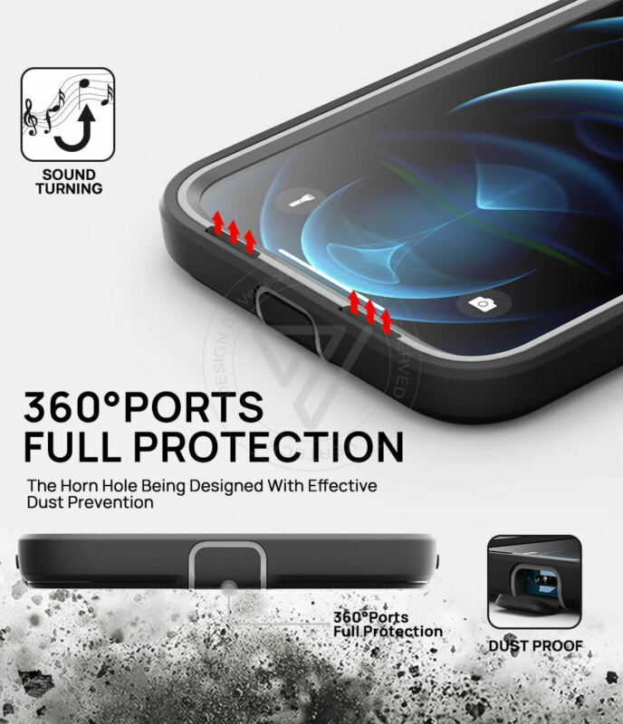 For Apple iPhone 12 6.1" Shockproof Heavy Duty 360 Full-body Case Cover