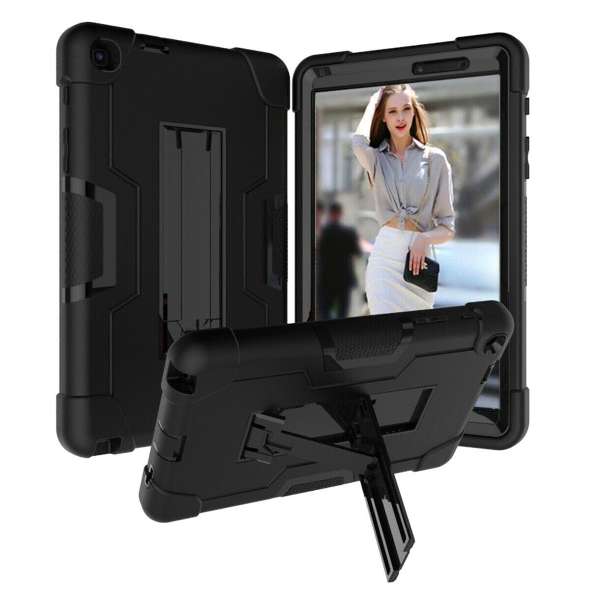 For Samsung Tab A 8.0 2019 SM-P200 P205 Military Hybrid Shockproof Stand Case