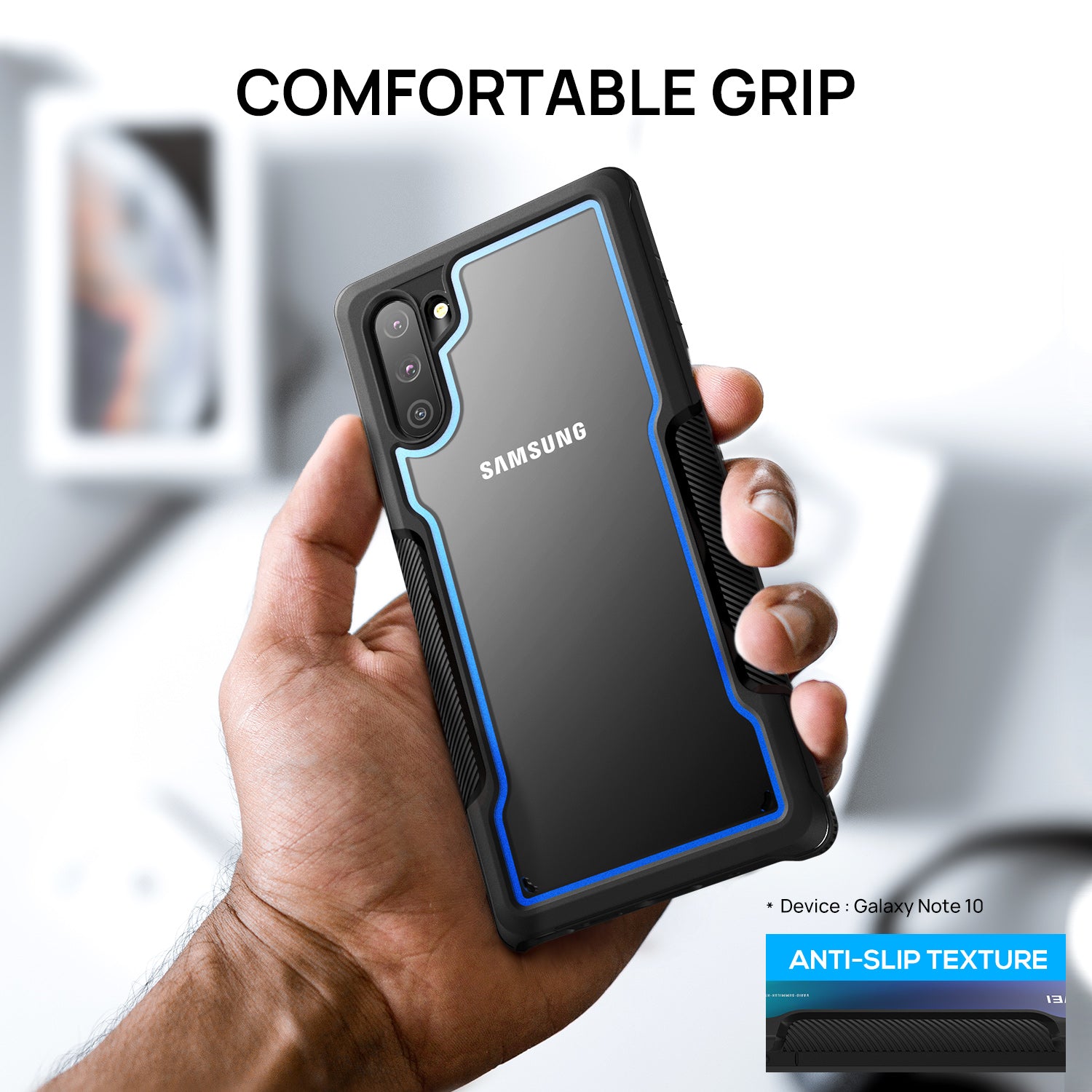 Samsung Galaxy Note 10 Case, Heavy Duty Shockproof Slim Clear Armor Cover